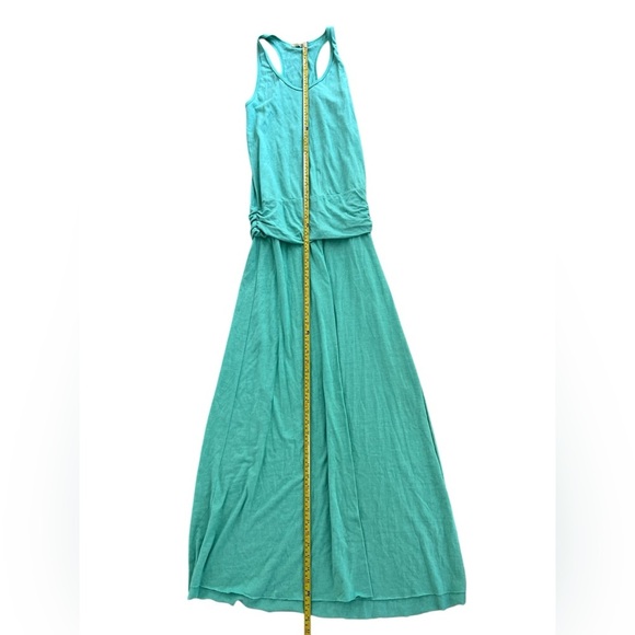 Alternative Earth Women's Turquoise Racerback Ruched Side Slit Maxi Dress - Picture 5 of 8